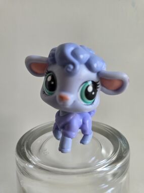 3/$22 Littlest Pet Shop LPS Authentic Livvy Lambton 190 Blue Purple Lamb Sheep